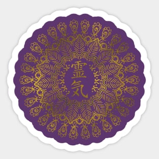 Reiki Healing Symbols in gold mandala Sticker